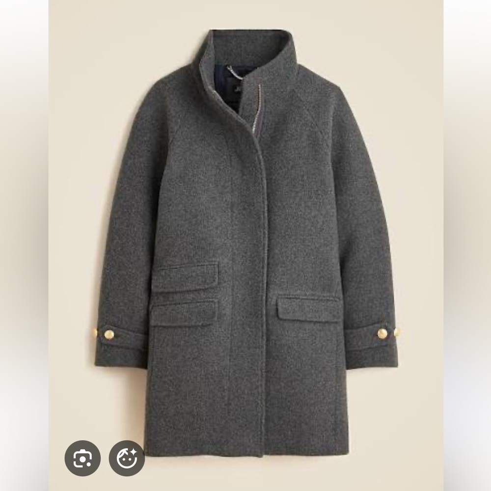 J.crew Petite Toscana coat in Italian stadium-cloth wool blend - charcoal grey